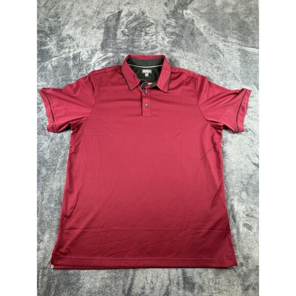 Ashworth Mens Polo Size Large Shirt Red Golf Performance Breathable Quick Dry - Picture 1 of 9